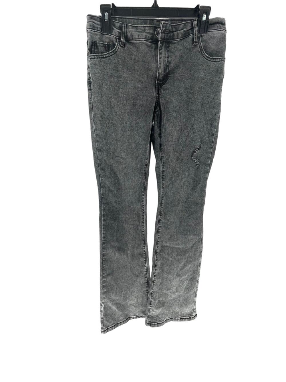 Shein Gray Wash Denim Bootcut Flare Distressed Jeans Women's Size Large